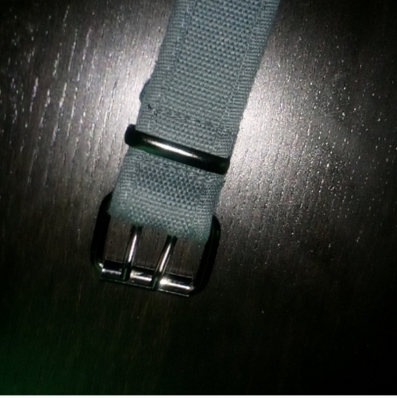 Unisex 100% Cotton Canvas Belt Double Grommet Two Hole Heavy Duty Gray Large - Picture 4 of 5